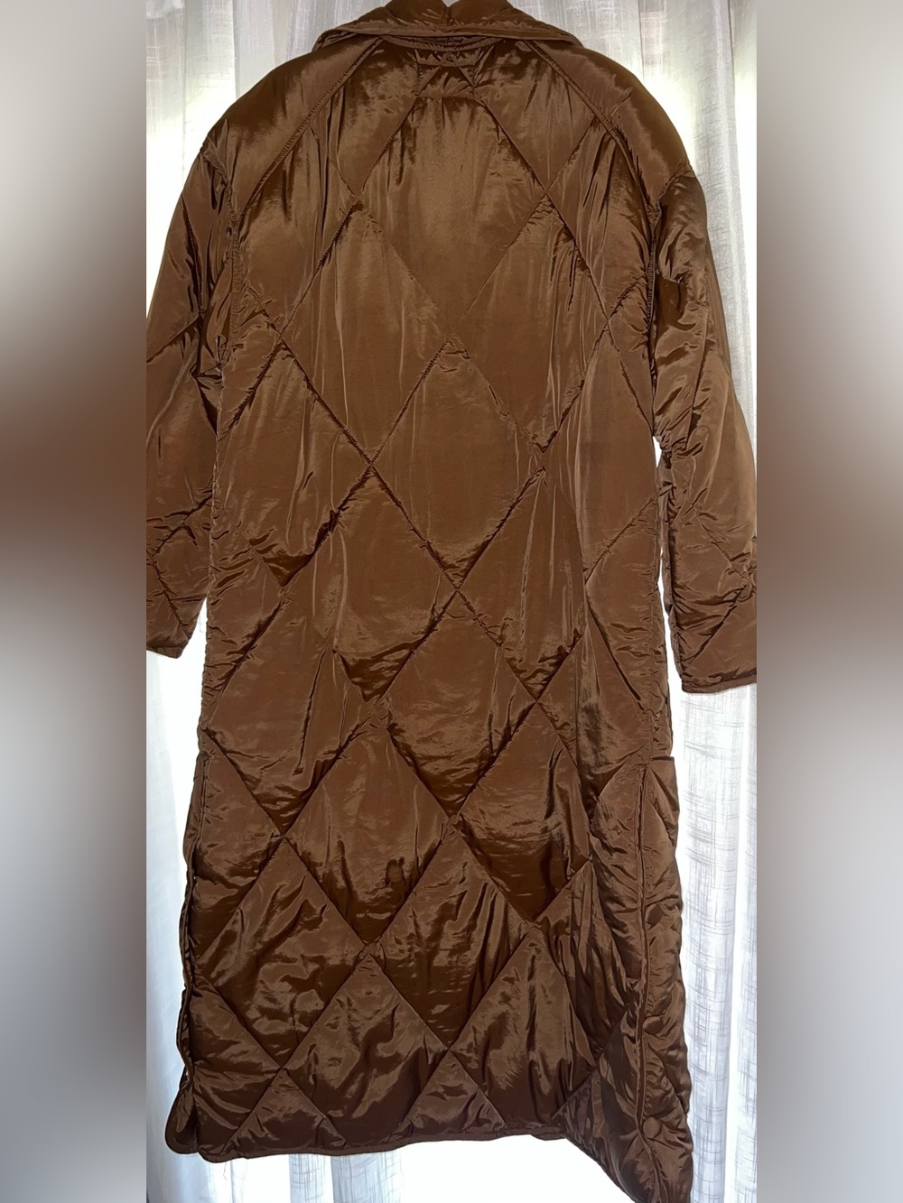 We the Free People Joanna Maxi Puffer Jacket Coat quilted brown tan size medium - Picture 4 of 7